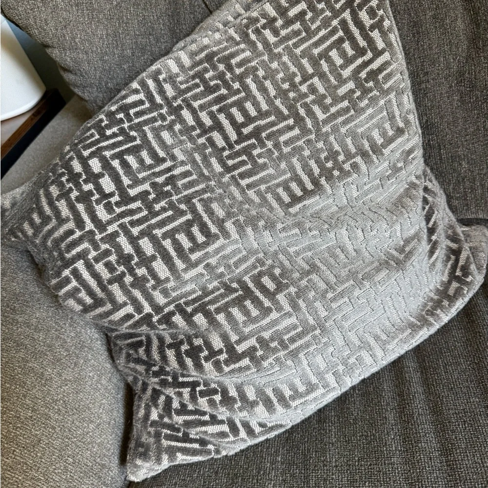 2 West Elm Charcoal and Gray Textured Pillow Covers